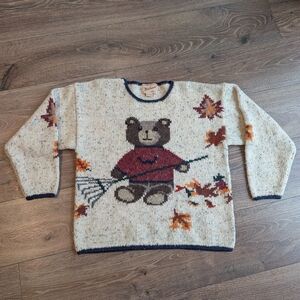 Vintage Woolrich Teddy Bear Sweater Small Oversized Cottagecore Fall Knit
